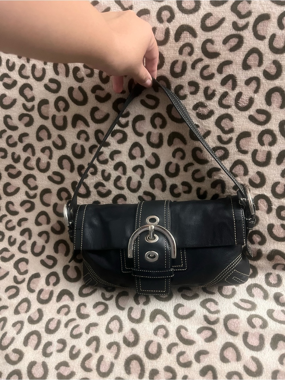 Coach Black Soho flap shoulder bag